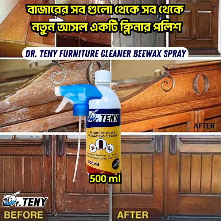Dr Teny Natural Micro-Molecularized Beeswax Spray, Beeswax Furniture Polish, Bees Wax Furniture Polish and Cleaner, Beeswax Spray Furniture Polish, Wood Seasoning Beewax for Furniture Floor, 500 ml - Image 4
