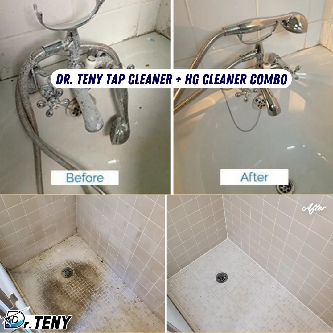 Dr Teny Combo HG Tiles and Tap Cleaner Mosaic Rx2000 fittings mirror shower Cleaner Spray combo 500 ml - Image 2